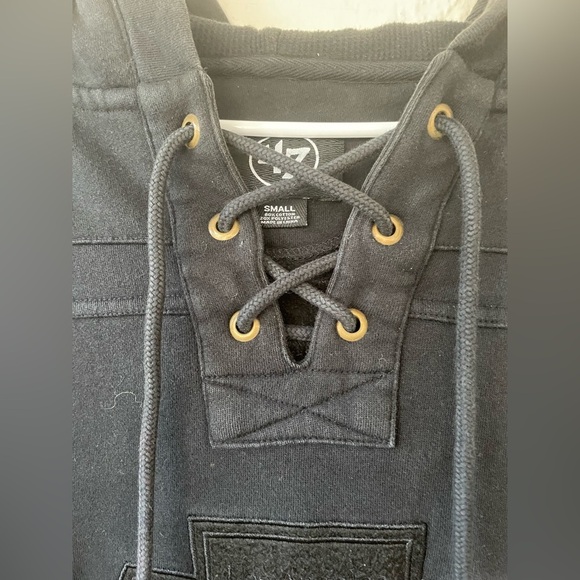 47 Brand Los Angeles Kings Black Cotton Blend Lacer Hoodie Sweatshirt; size S - Picture 3 of 8